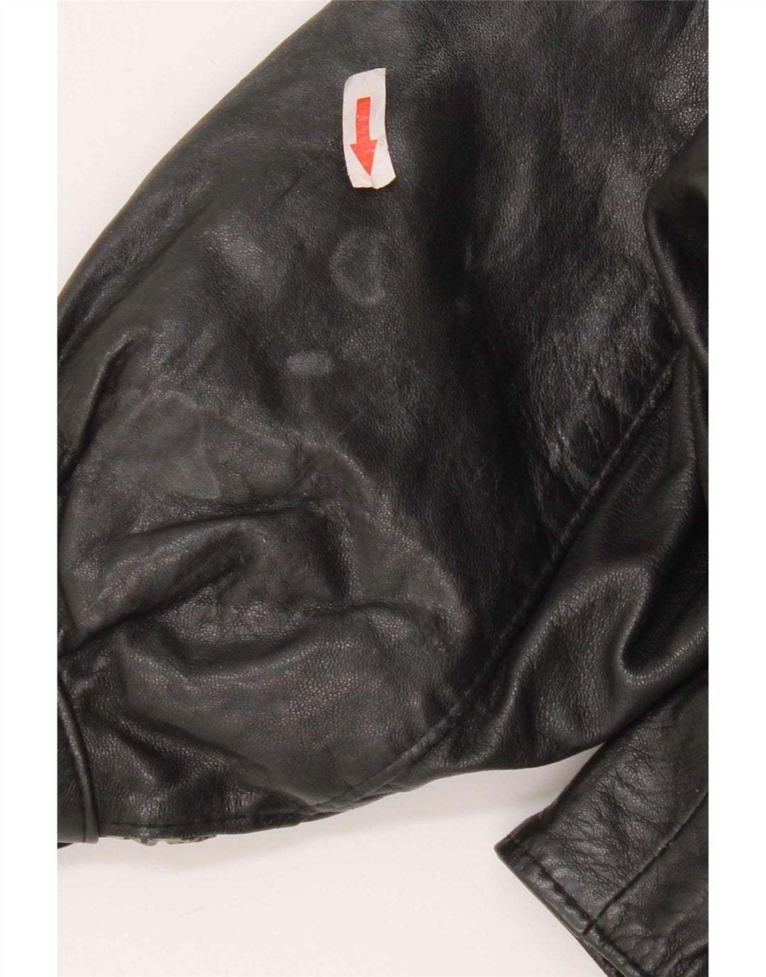 Chaqueta de cuero vintage para niñas 7-8 años cuero negro medio