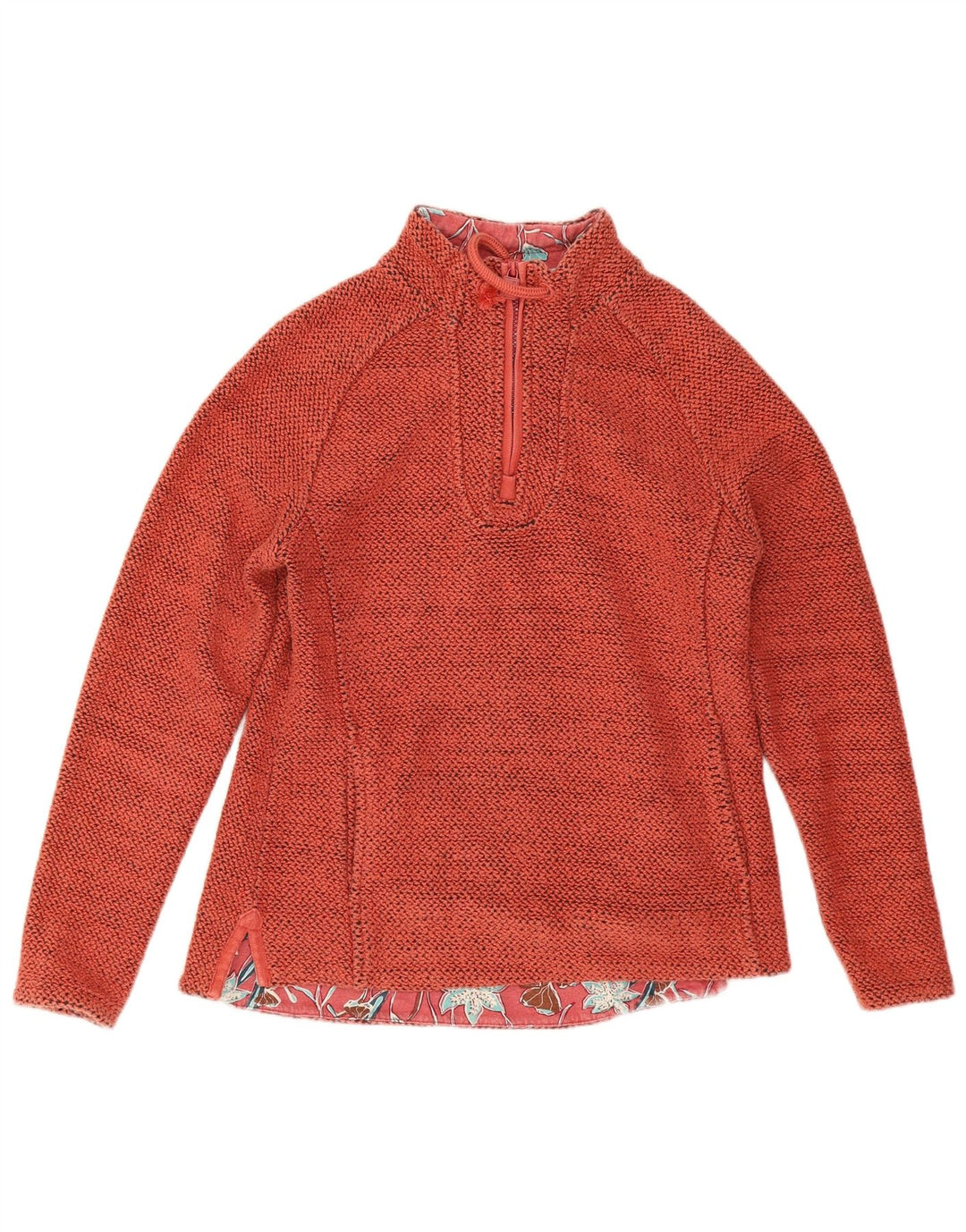 Weird Fish Sudadera extragrande con cuello y cremallera para mujer, talla 10, color naranja