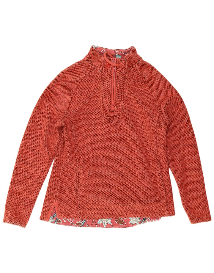 Weird Fish Sudadera extragrande con cuello y cremallera para mujer, talla 10, color naranja