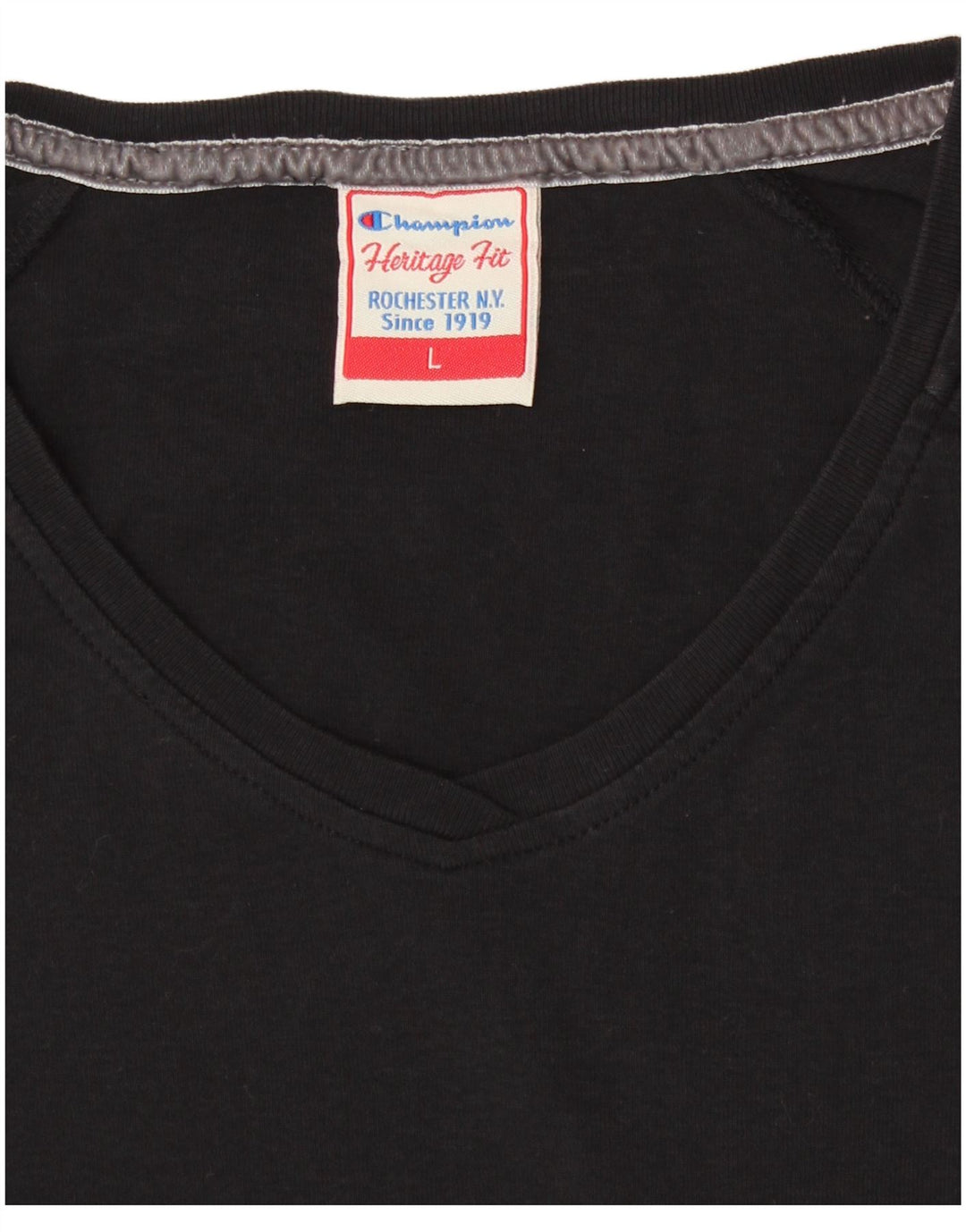 CHAMPION Mujer Heritage Fit Top Manga Larga UK 40 Grande Negro