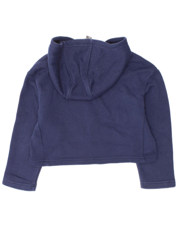 Adidas - Jersey con capucha para niña, diseño gráfico, 5-6 años, algodón, azul marino