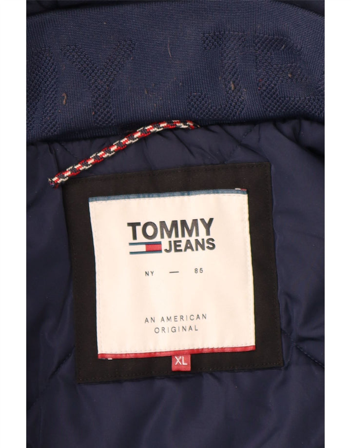 Tommy Hilfiger Chaqueta acolchada con capucha para hombre UK 42 XL Poliéster negro