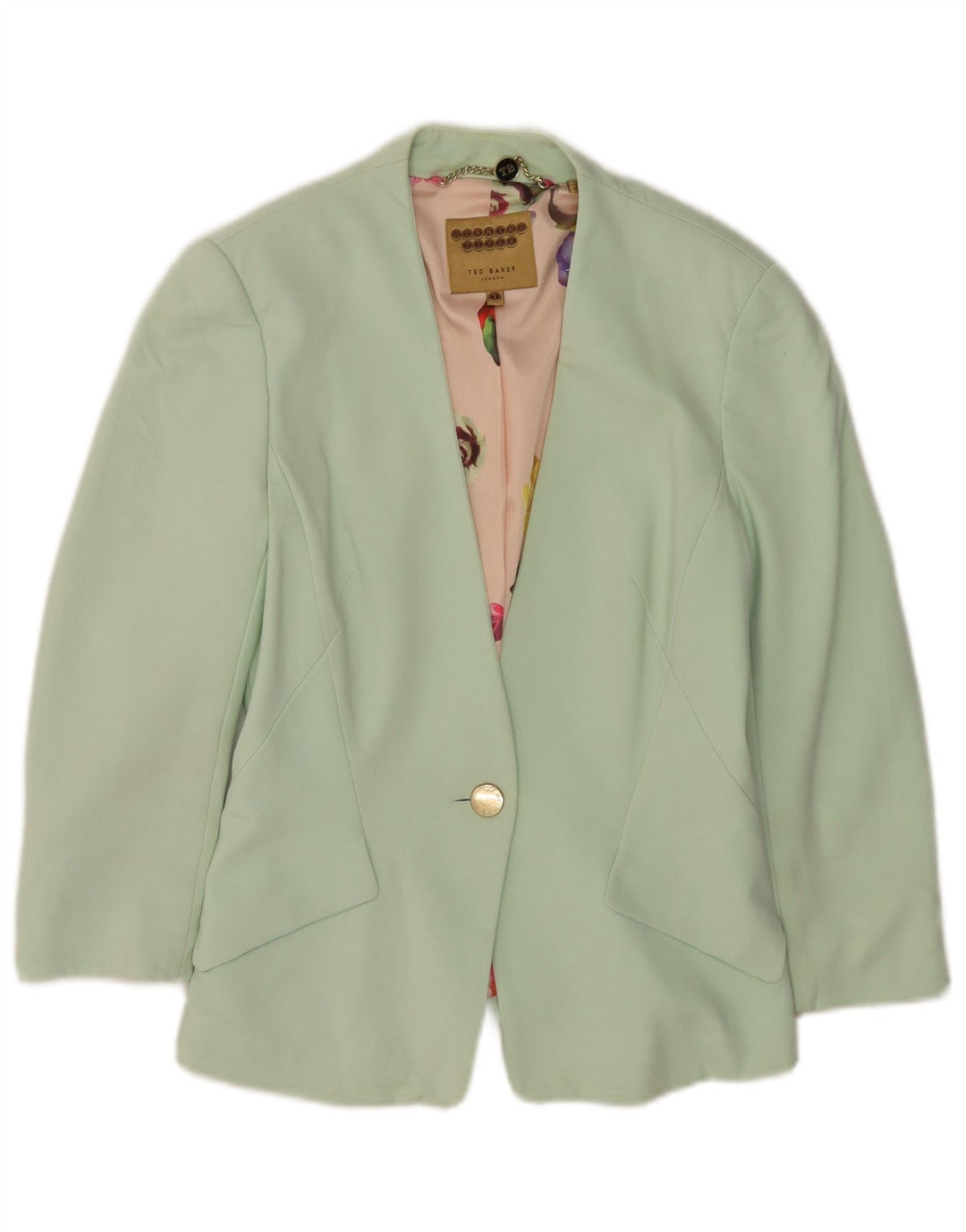Ted Baker Chaqueta tipo blazer con 1 botón para mujer UK 6 XS Viscosa verde