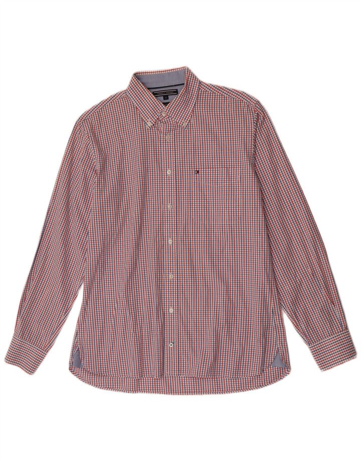 Camisa Tommy Hilfiger Custom Fit de algodón a cuadros multicolor mediana para hombre