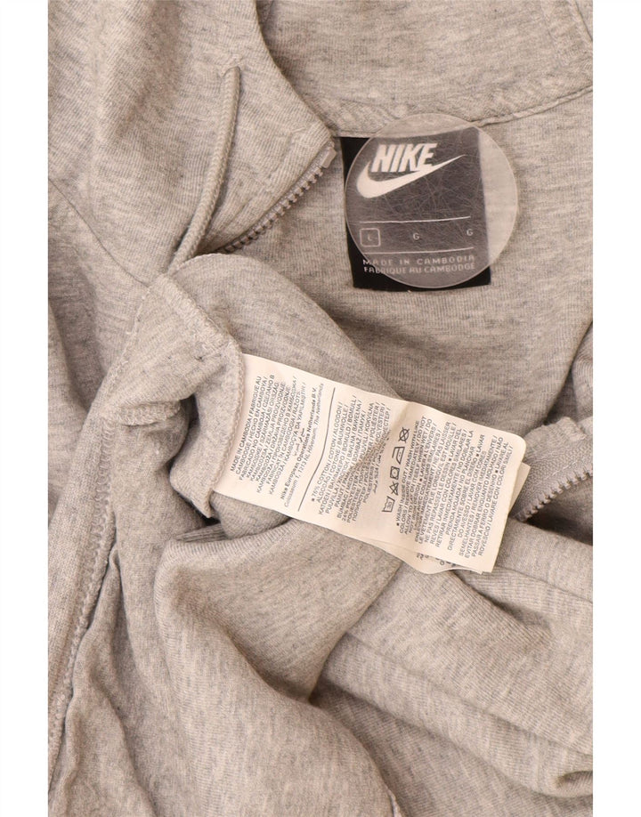 NIKE - Sudadera con capucha y cremallera para mujer, talla 40, talla grande, algodón gris