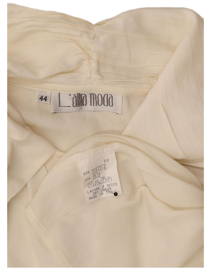 L'altra Moda Blusa Camisera Extragrande IT 44 Mediano Acetato Blanco Roto