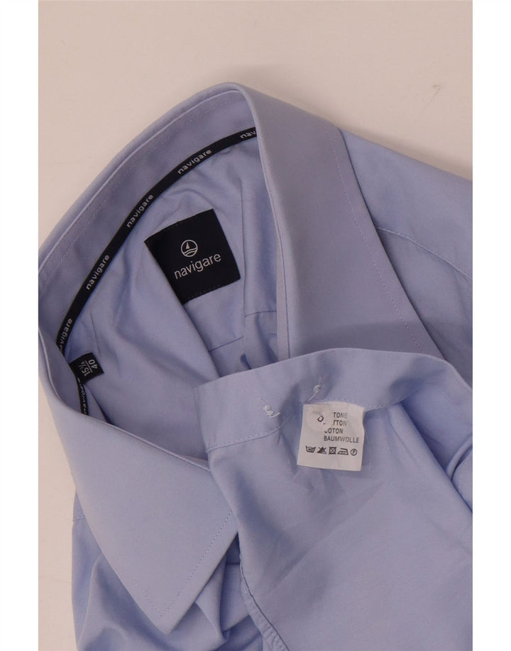 Camisa Navigare para hombre Talla 40 15 3/4 Algodón azul medio