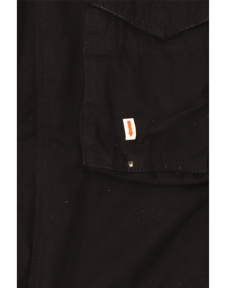 BRANDIT Chaqueta militar con capucha y gráfico para hombre UK 40 Large Poliéster negro