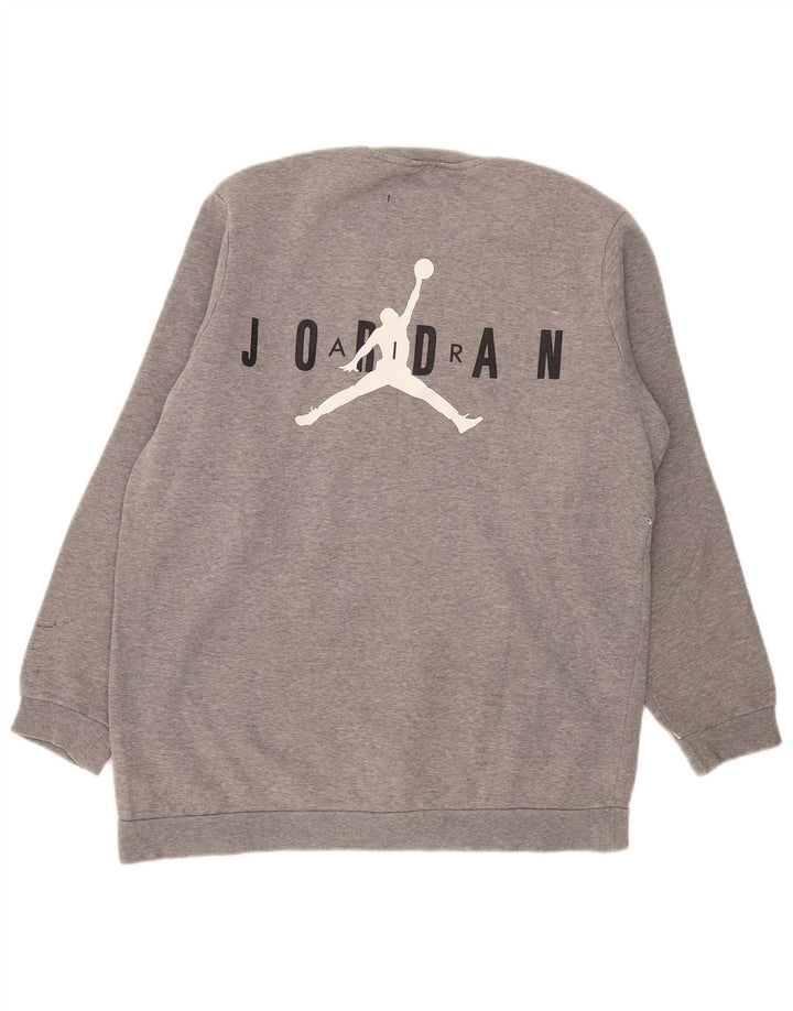 Jordan - Sudadera con estampado gráfico para hombre, jersey de algodón con bloques de color gris grande