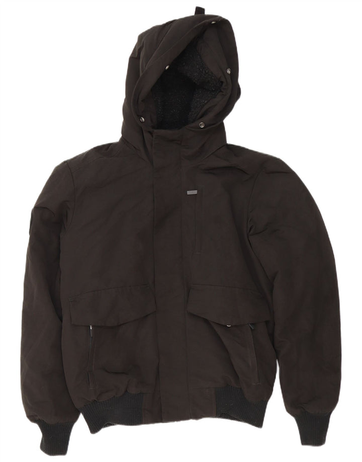 SUPERDRY Chaqueta bomber con capucha para hombre UK 38 Medium Black Nylon