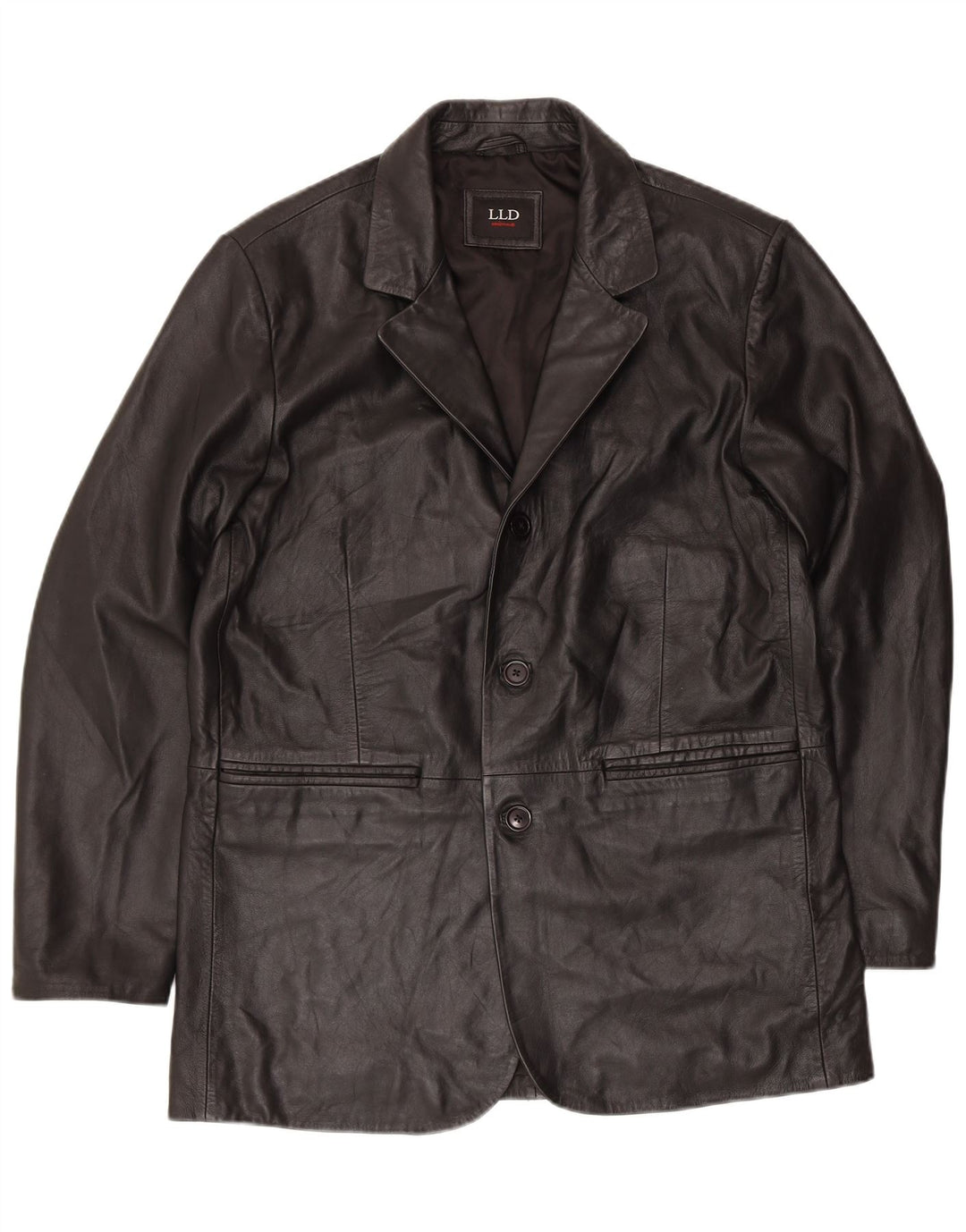 LLD Chaqueta de cuero para hombre UK 38 Cuero negro mediano
