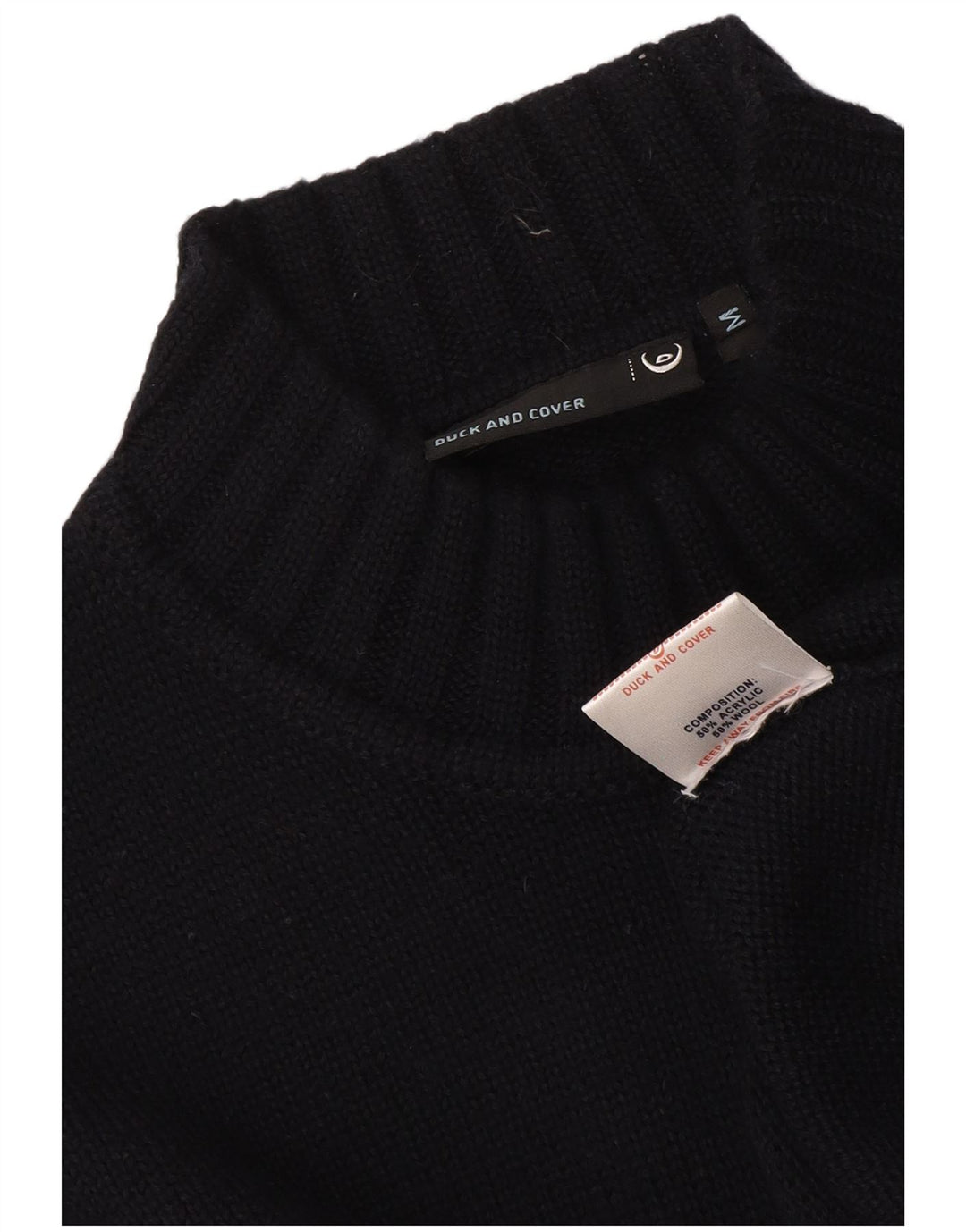 Duck And Cover Jersey De Cuello Alto Con Gráfico Para Hombre Acrílico Negro Medio