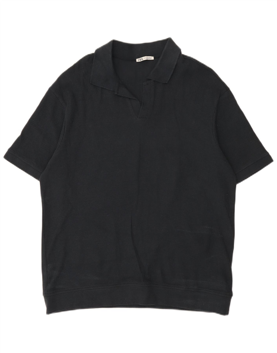 Zara Hombre Polo XL Negro Algodón