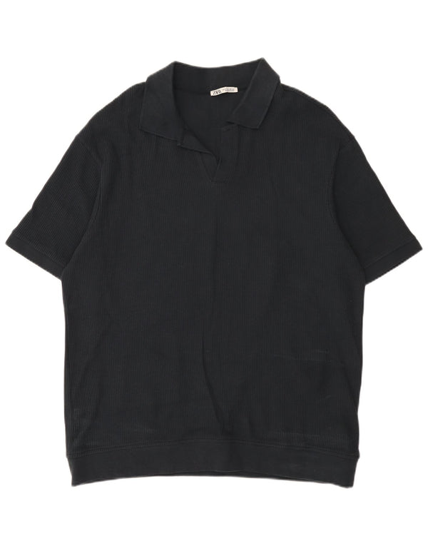 Zara Hombre Polo XL Negro Algodón