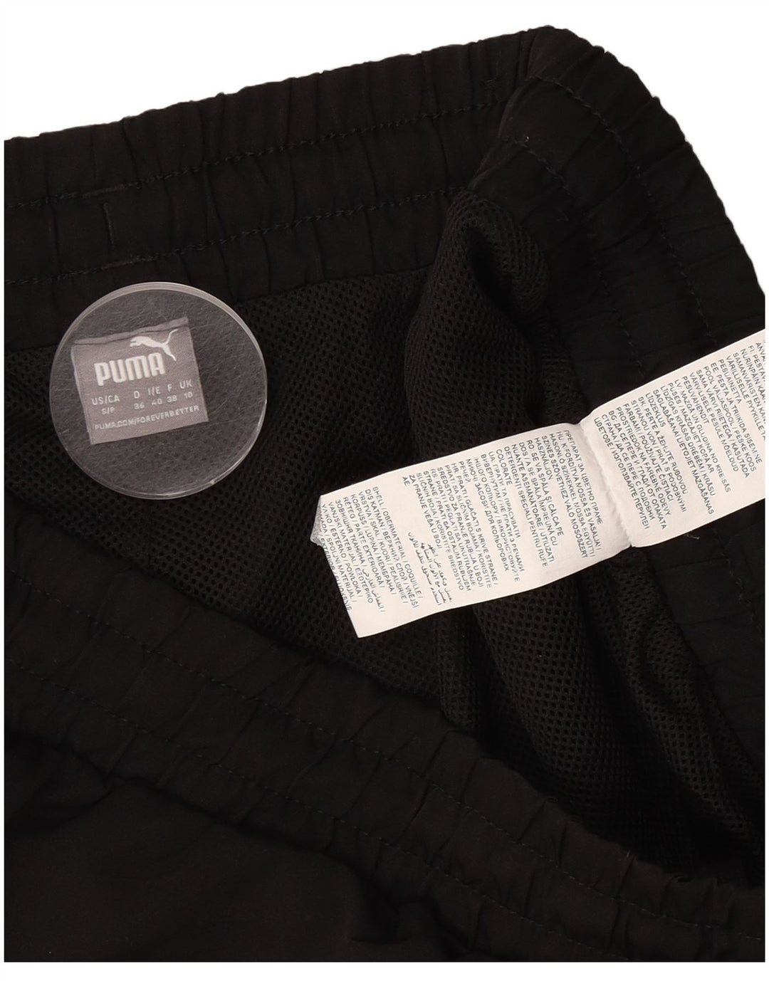 Puma Pantalones cortos deportivos para mujer UK 10 Small Poliéster negro