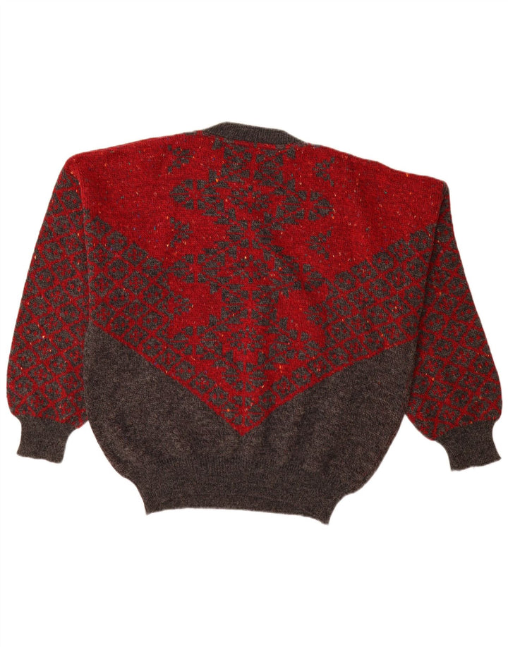 Cacharel Jersey de cuello redondo Paris para hombre IT 54 XL Lana geométrica roja