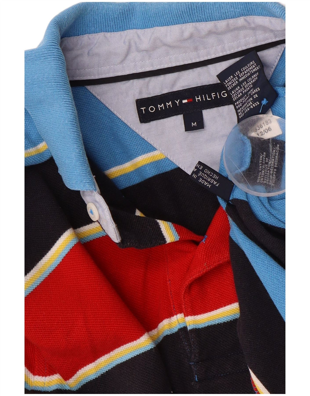 TOMMY HILFIGER Polo de hombre de algodón a rayas multicolor mediano