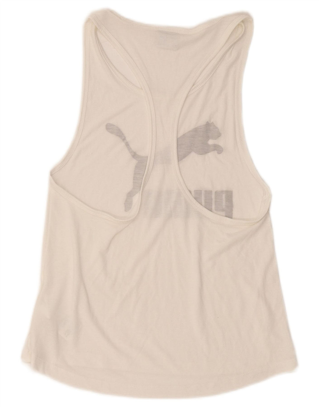 Puma Mujer Gráfico Chaleco Top UK 10 Pequeño Poliéster Blanco