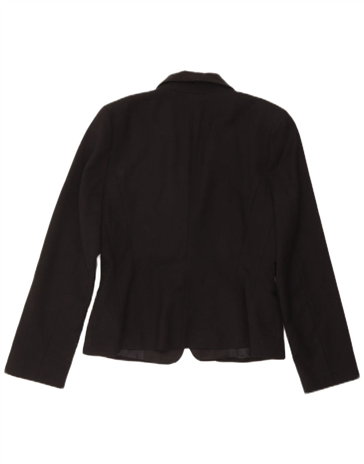 Zara Chaqueta Blazer De 1 Botón Para Mujer UK 46 Grande Lana Negra