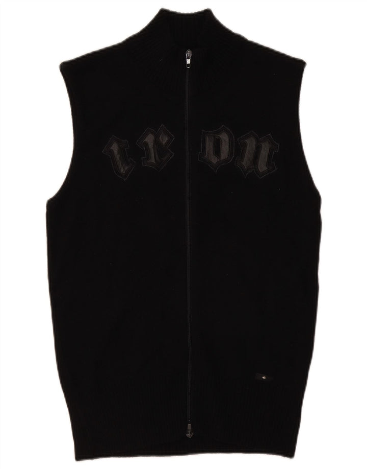 Energie Suéter Cárdigan Sin Mangas para Mujer Reino Unido 12 Medio Negro Acrílico