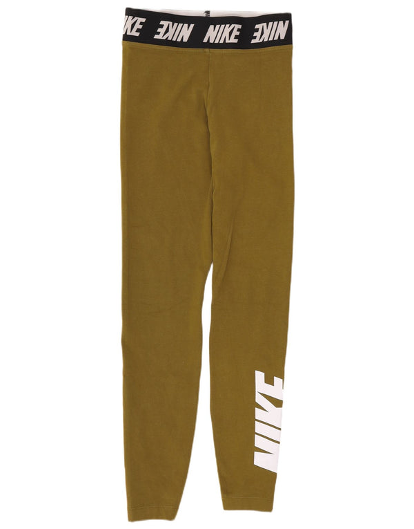 Nike Leggings gráficos para mujer UK 4 XS Verde Algodón Deportes
