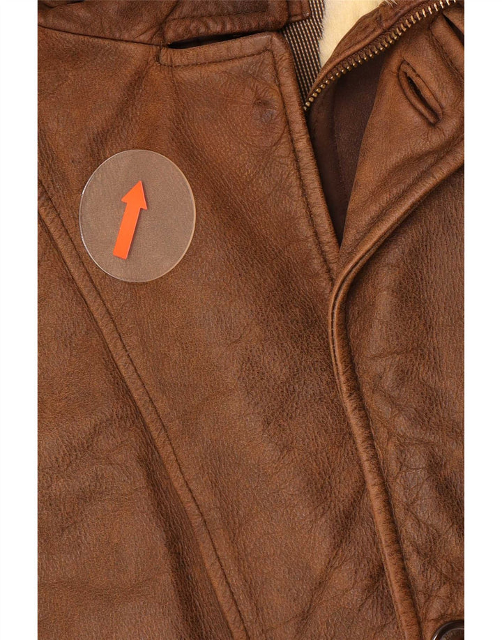 Trapper Chaqueta de cuero para hombre UK 50 5XL Marrón