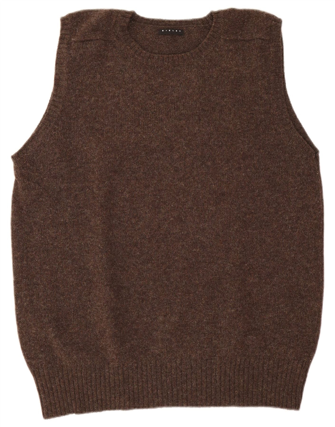 Sisley Hombre Chaleco Tank Top XL Marrón Lana Virgen