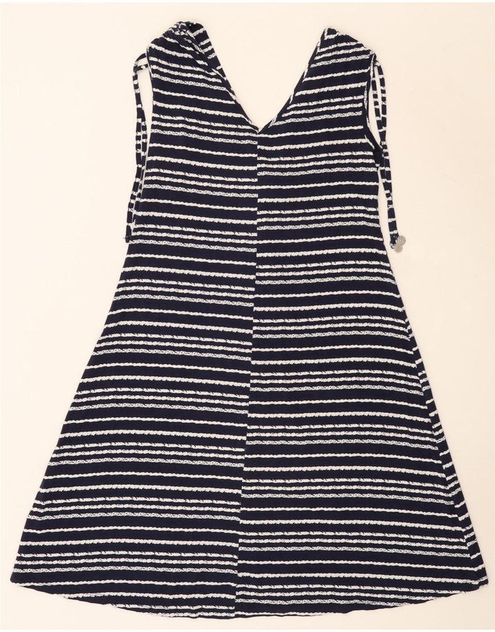 Marks & Spencer Vestido acampanado para mujer UK 10 Small Azul marino a rayas