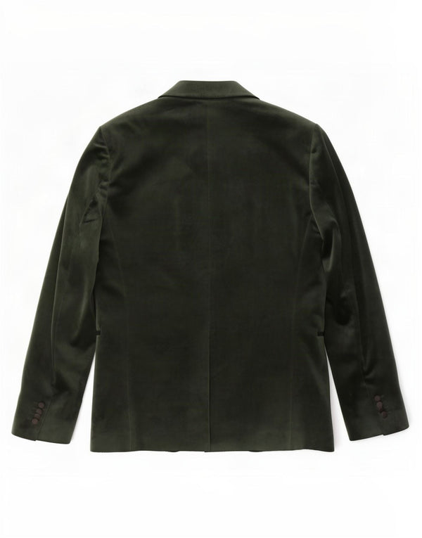 Moncrief Chaqueta tipo blazer de terciopelo con 1 botón para hombre UK 38 Poliéster verde medio