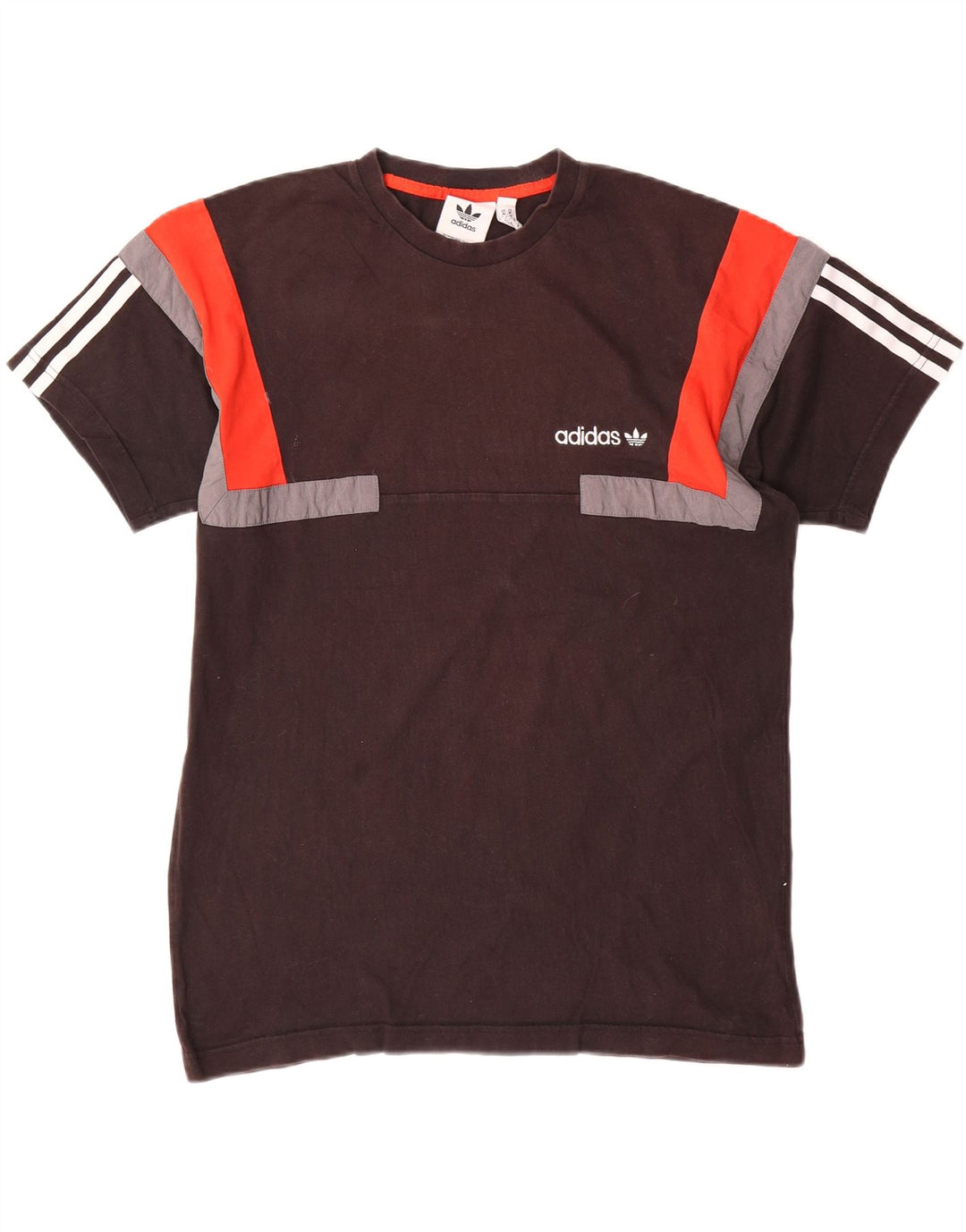 Adidas Hombre Camiseta Top Medium Negro Colorblock Algodón