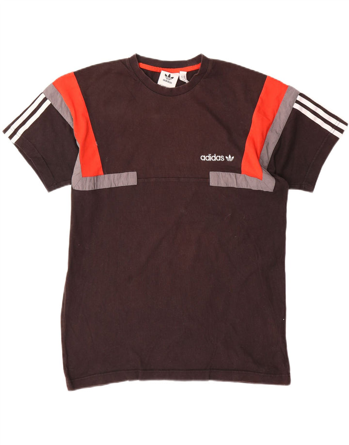 Adidas Hombre Camiseta Top Medium Negro Colorblock Algodón