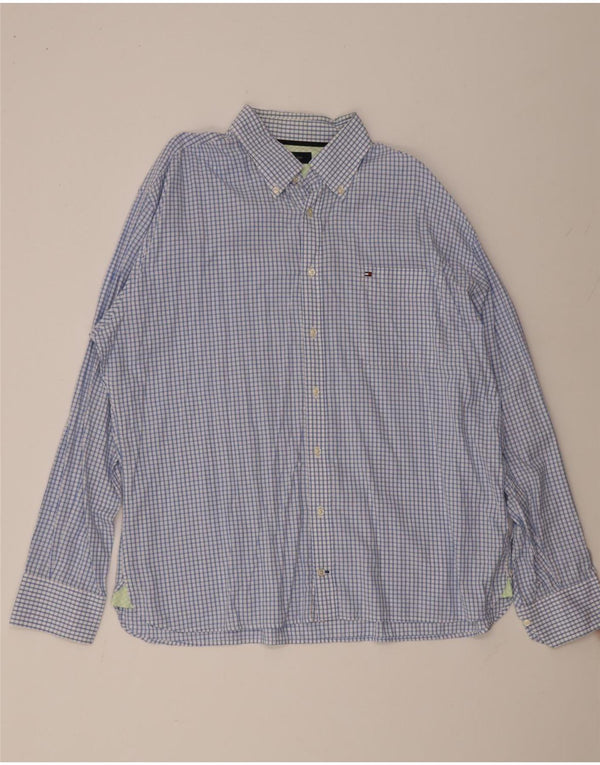 Tommy Hilfiger Camisa para hombre 2XL Algodón a cuadros azules