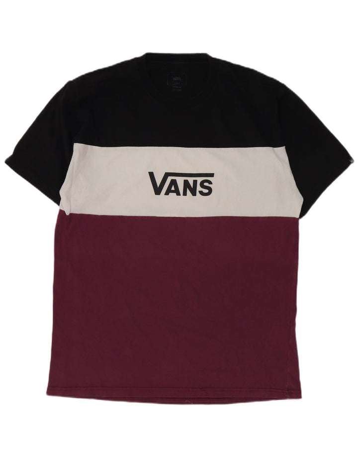 Vans Hombre Camiseta gráfica Top Large Multicolor Colorblock Algodón