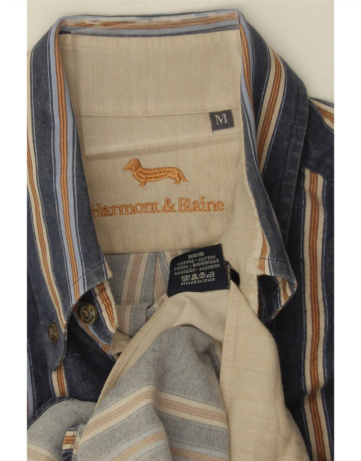 Camisa Harmont & Blaine Hombre Algodón Rayas Azul Marino Mediano