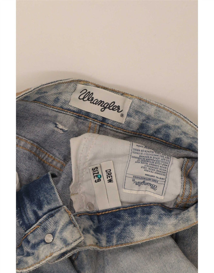 Wrangler Drew - Vaqueros cónicos desgastados para mujer, talla 9, mediana, W28, L28, azul