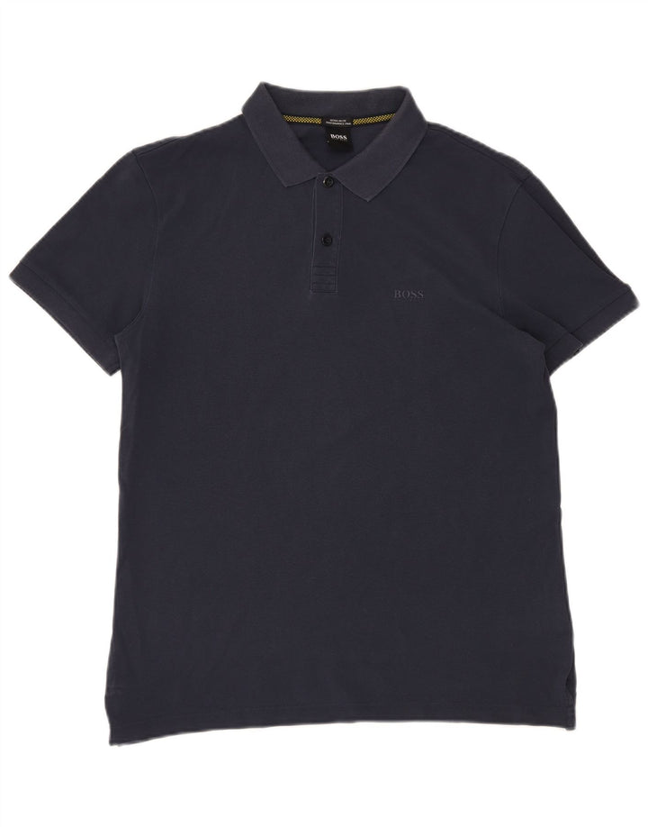 Polo HUGO BOSS para hombre de algodón azul marino grande
