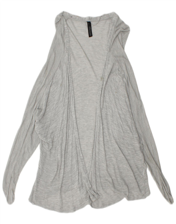 Zara Mujer Cárdigan Abierto Suéter UK 42 Gris Medio