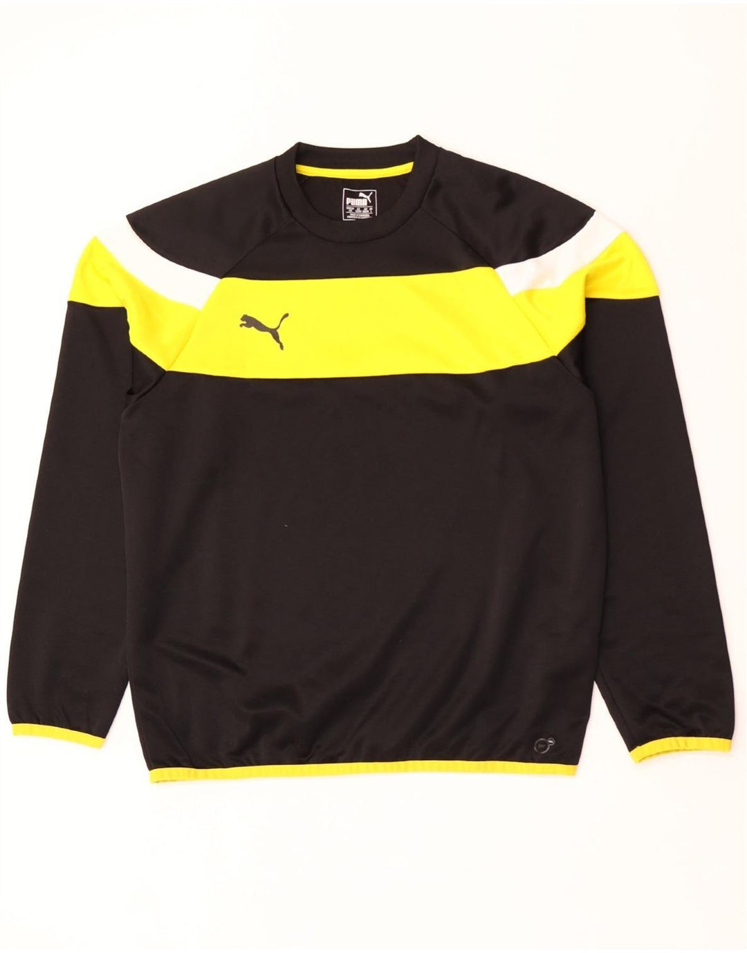 Puma Camiseta de manga larga para hombre, talla grande, color negro, poliéster
