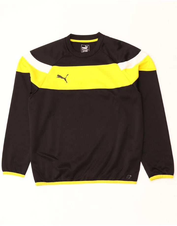 Puma Camiseta de manga larga para hombre, talla grande, color negro, poliéster
