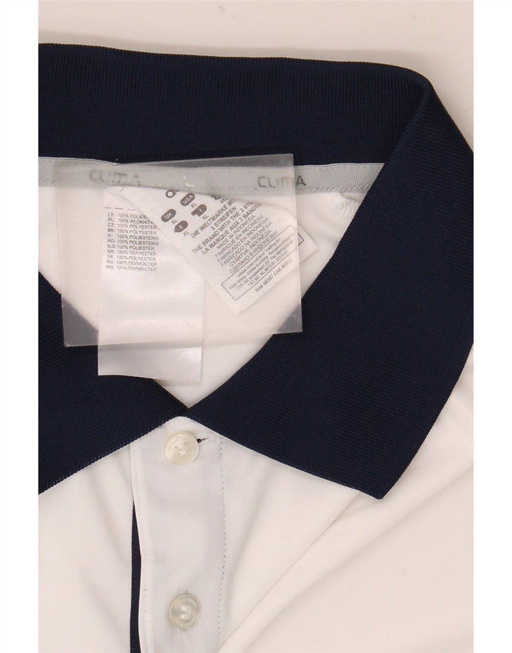 Polo Adidas Hombre XL Blanco Colorblock Poliéster