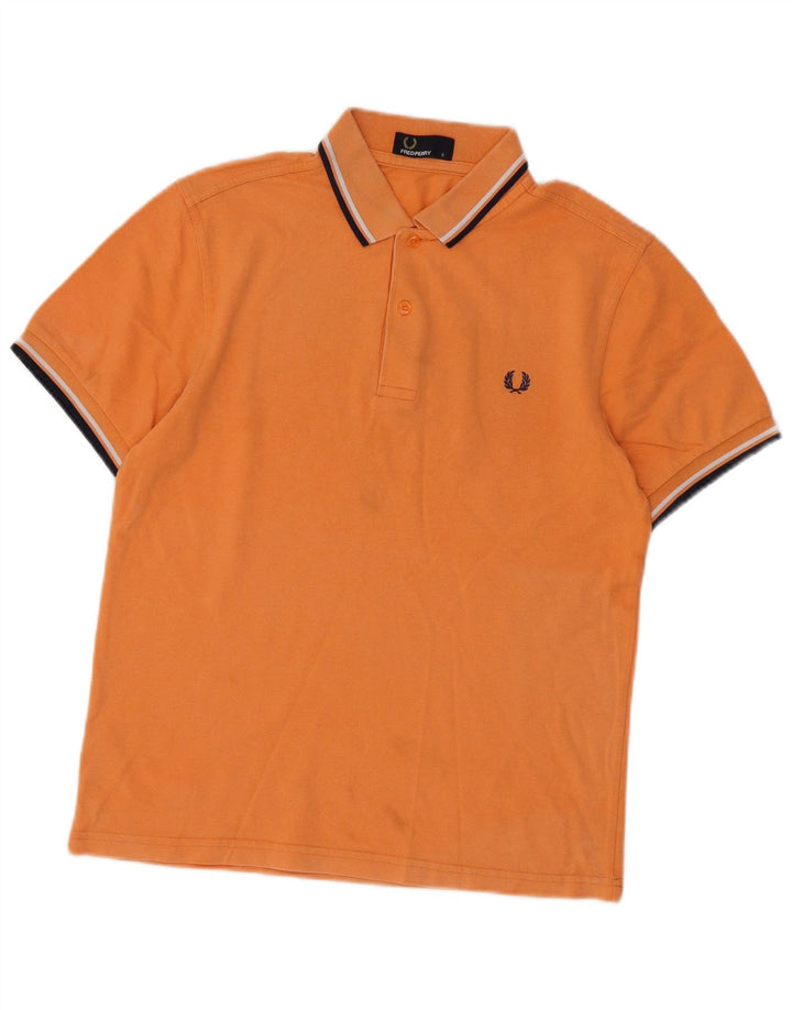 FRED PERRY Polo para hombre pequeño algodón naranja