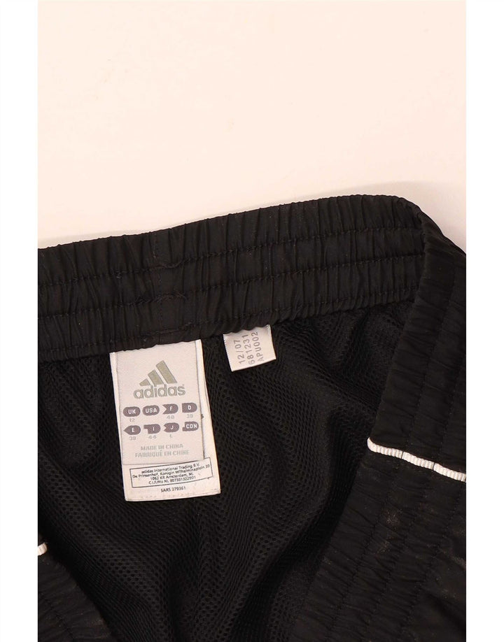 Adidas Pantalones de chándal para mujer UK 12 Medium Negro Poliéster