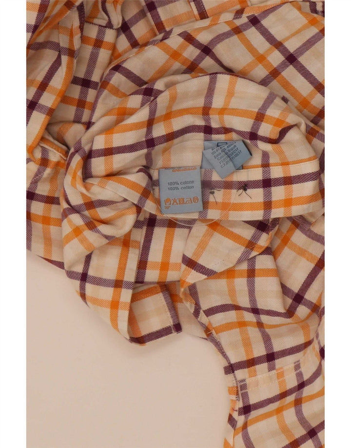 Camisa Harmont & Blaine para hombre grande de algodón a cuadros naranja
