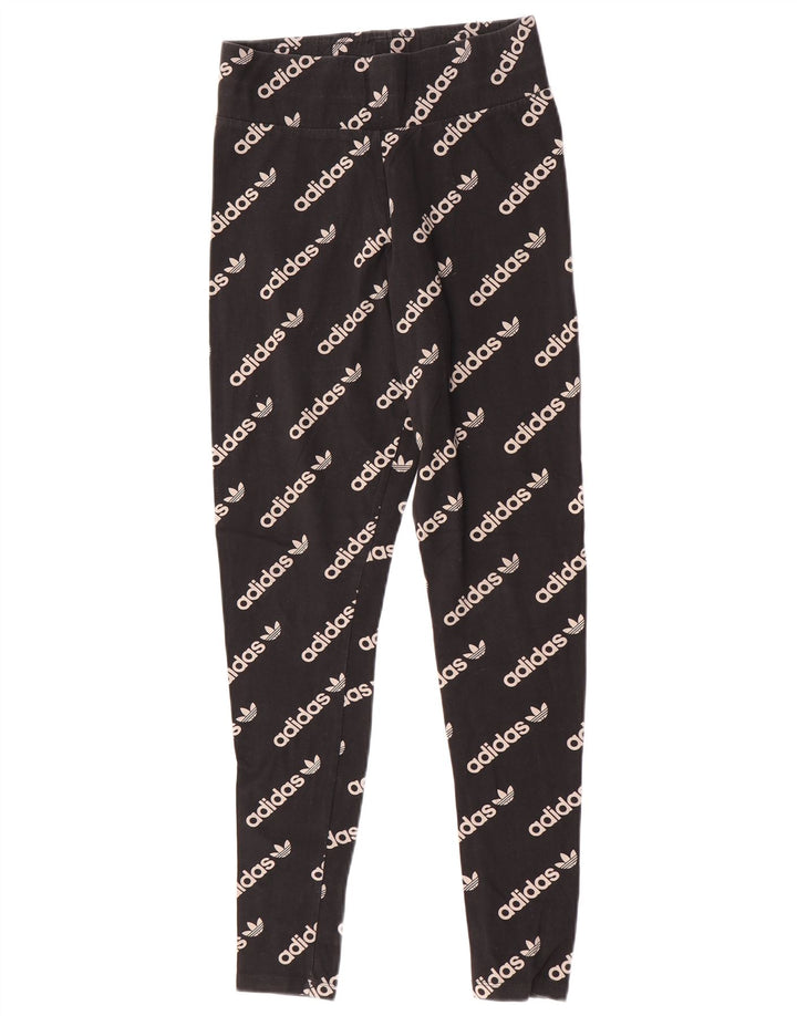 Adidas Leggings gráficos para mujer Reino Unido 12 Algodón negro mediano