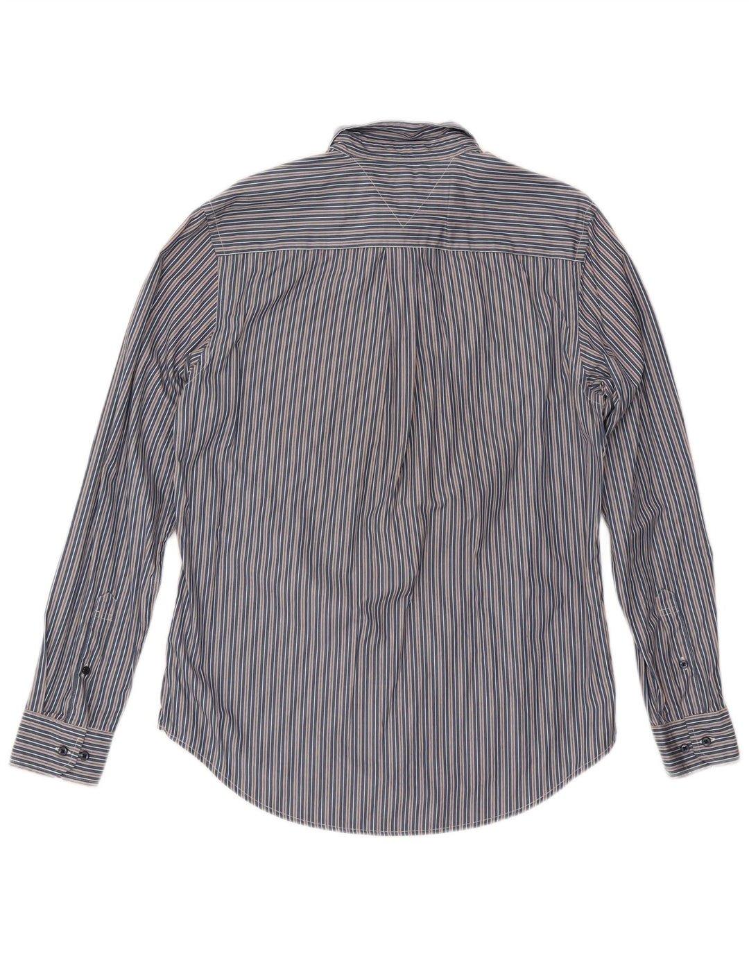 Camisa Tommy Hilfiger de corte personalizado para hombre de algodón a rayas azul marino mediano