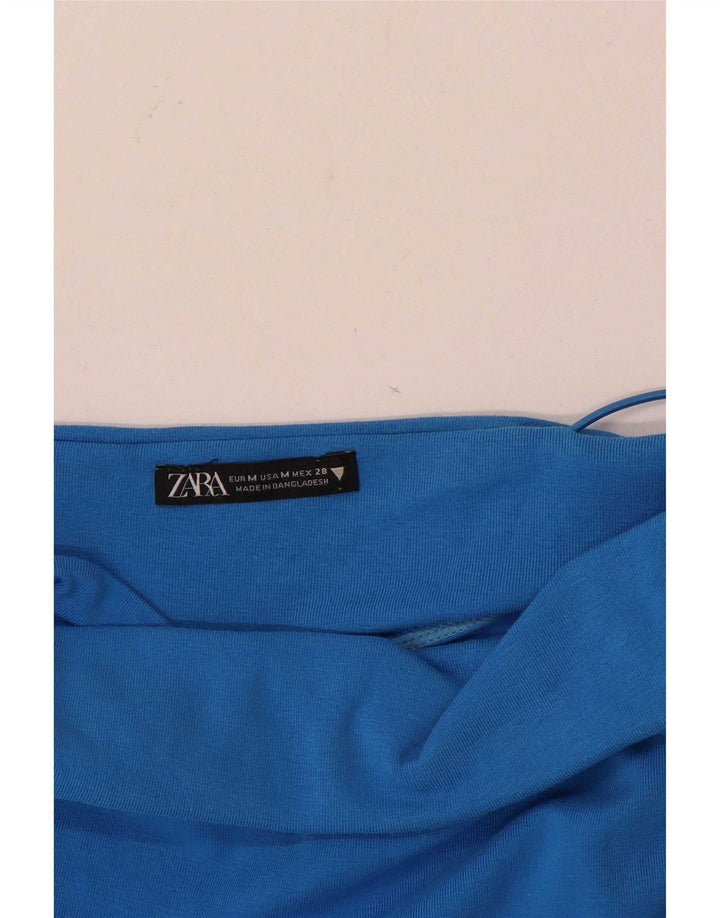 Zara Mujer Vestido De Verano Reino Unido 42 Azul Medio