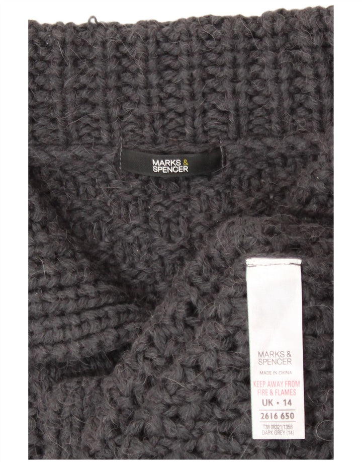 Marks & Spencer Suéter Cárdigan para Mujer Reino Unido 44 Acrílico Gris Medio