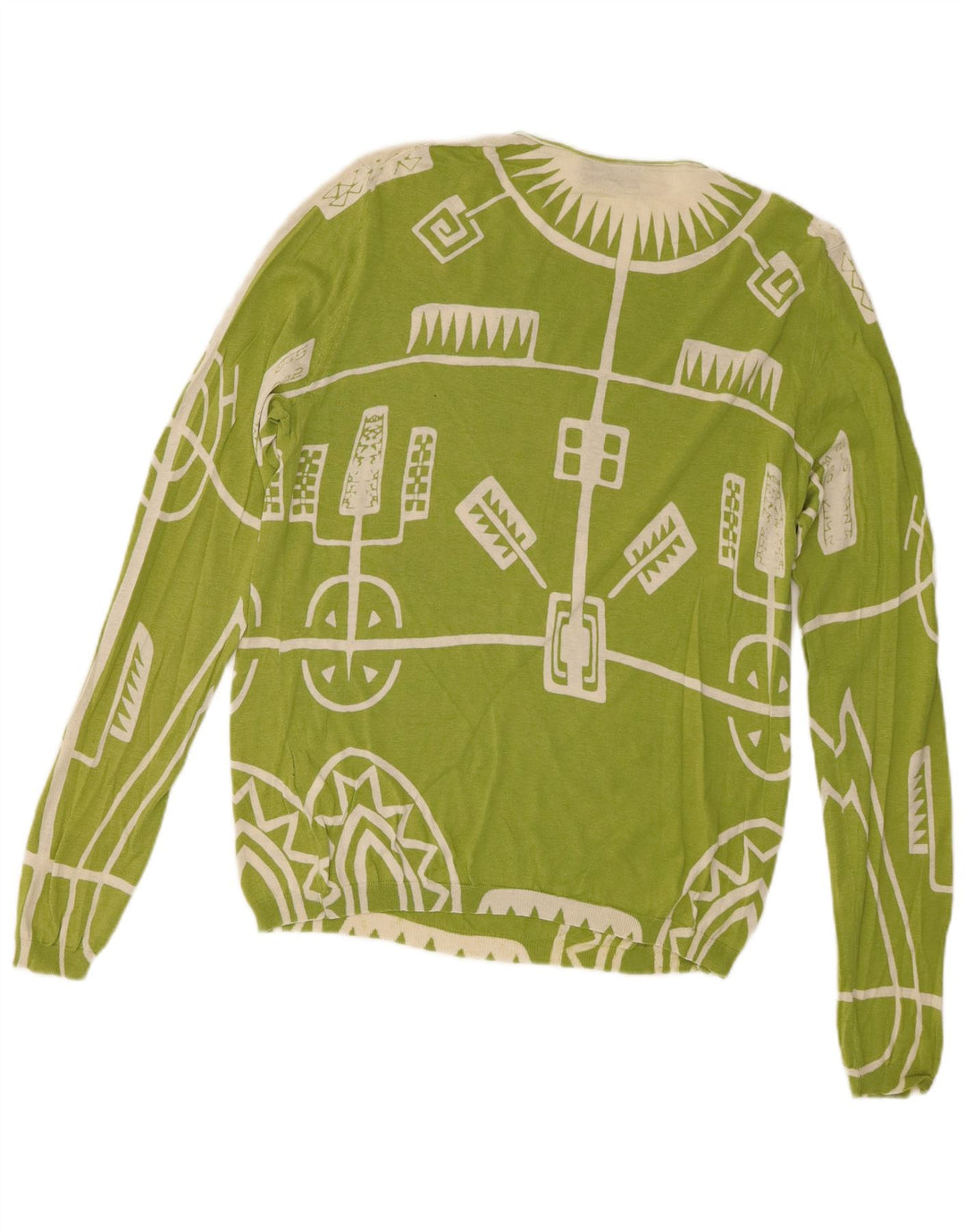 Richmond Jersey de cuello redondo para mujer IT 48 XL Seda geométrica verde