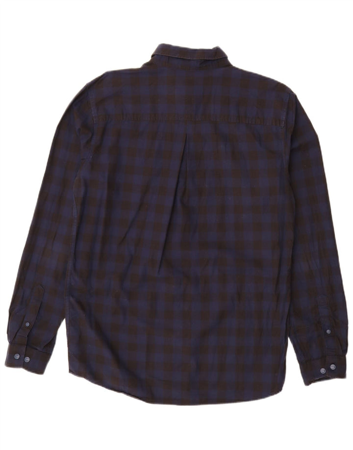 JACK & JONES Hombre Slim Fit Camisa Grande De Algodón A Cuadros Negro
