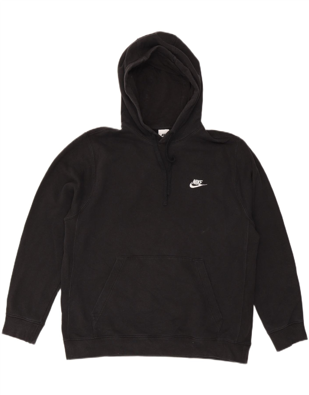 NIKE Sudadera con capucha para hombre, talla grande, algodón negro
